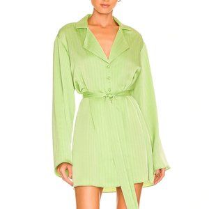 ✨ SALE✨ NWT LPA REVOLVE Dress Shirt with Waist Tie Dress - Green